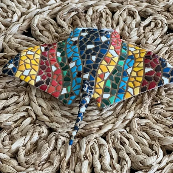 Barcino Colorful Mosaic Manta Ray Decor NIB - Picture 2 of 4